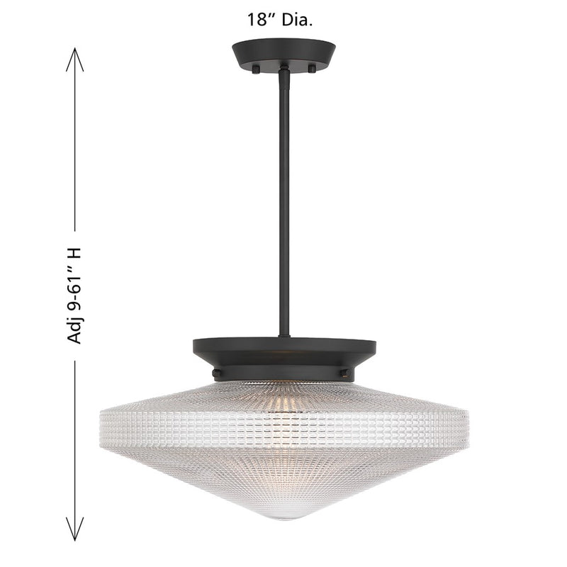Savoy House Norwich 1Lt Convertible Pendant, Matte Black