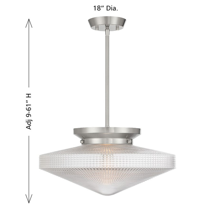 Savoy House Norwich 1Lt Convertible Pendant, Satin, Satin Nickel