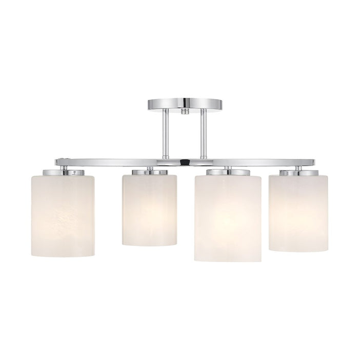 Savoy House Herron 4 Light Semi-Flush, Chrome/White Strie - 6-4693-4-11