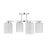 Savoy House Herron 4 Light Semi-Flush, Chrome/White Strie