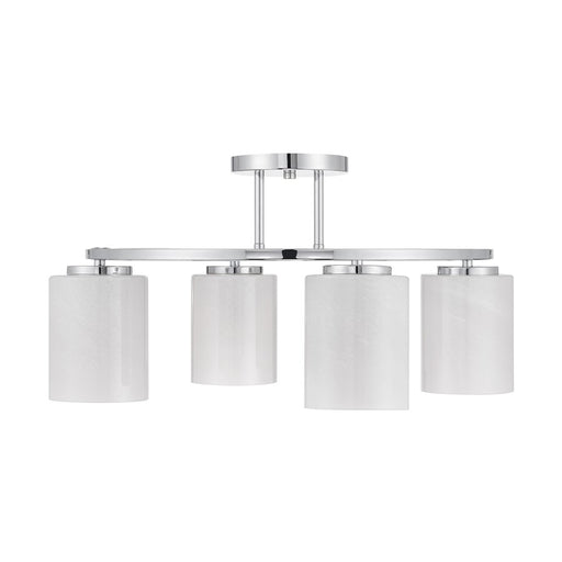 Savoy House Herron 4 Light Semi-Flush, Chrome/White Strie