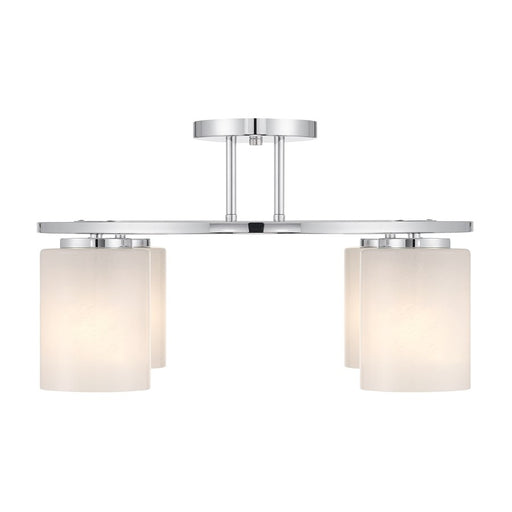 Savoy House Herron 4 Light Semi-Flush, Chrome/White Strie