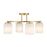 Savoy House Herron 4 Light Semi-Flush, Warm Brass/White Strie - 6-4693-4-322