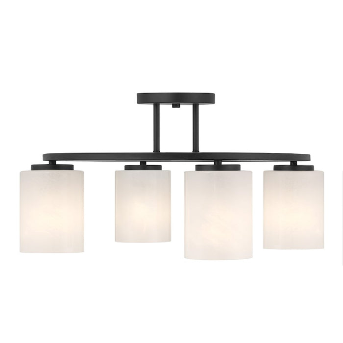 Savoy House Herron 4 Light Semi-Flush, Matte Black/White Strie - 6-4693-4-89