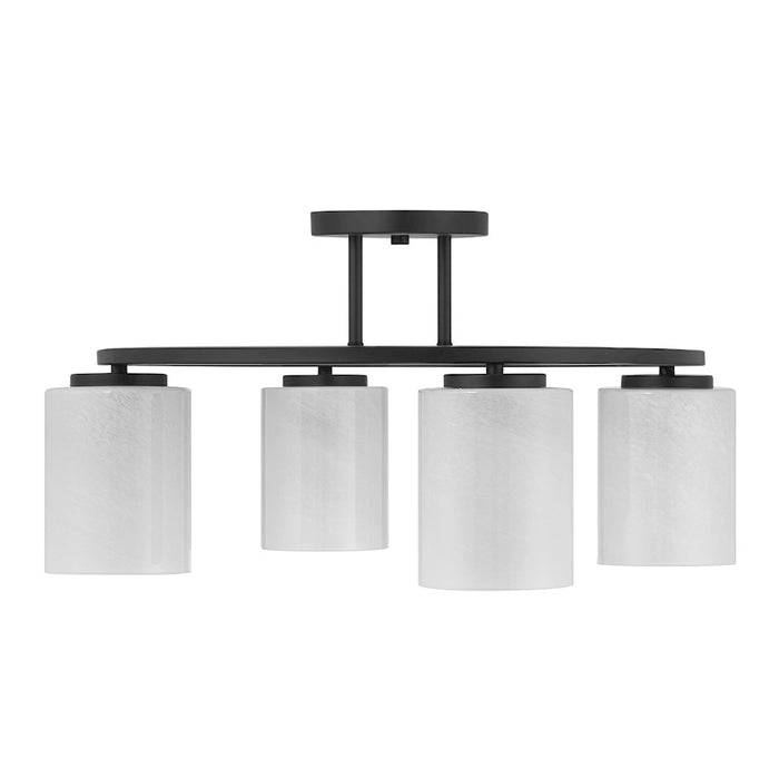 Savoy House Herron 4 Light Semi-Flush, Matte Black/White Strie