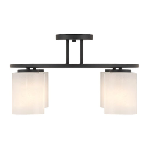 Savoy House Herron 4 Light Semi-Flush, Matte Black/White Strie