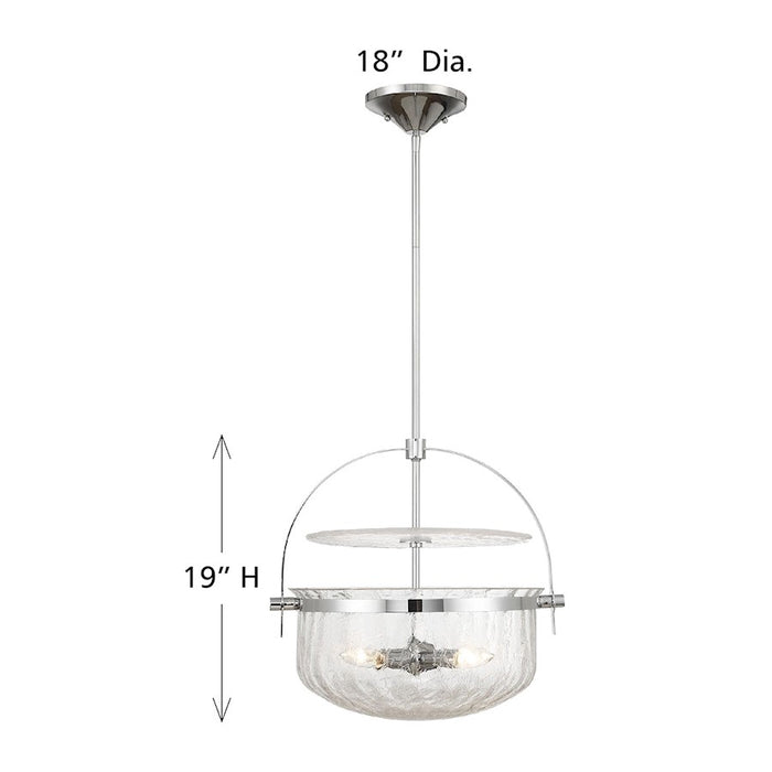 Savoy House Denmar 4Lt Convertible Semi-Flush/Pendant, Chrome