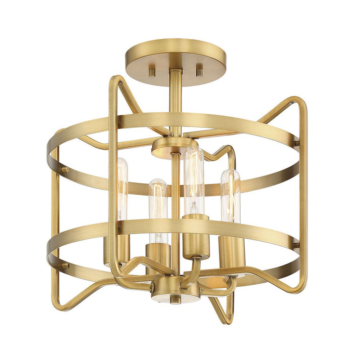 Savoy House Kent 4-Light Ceiling Light, Warm Brass