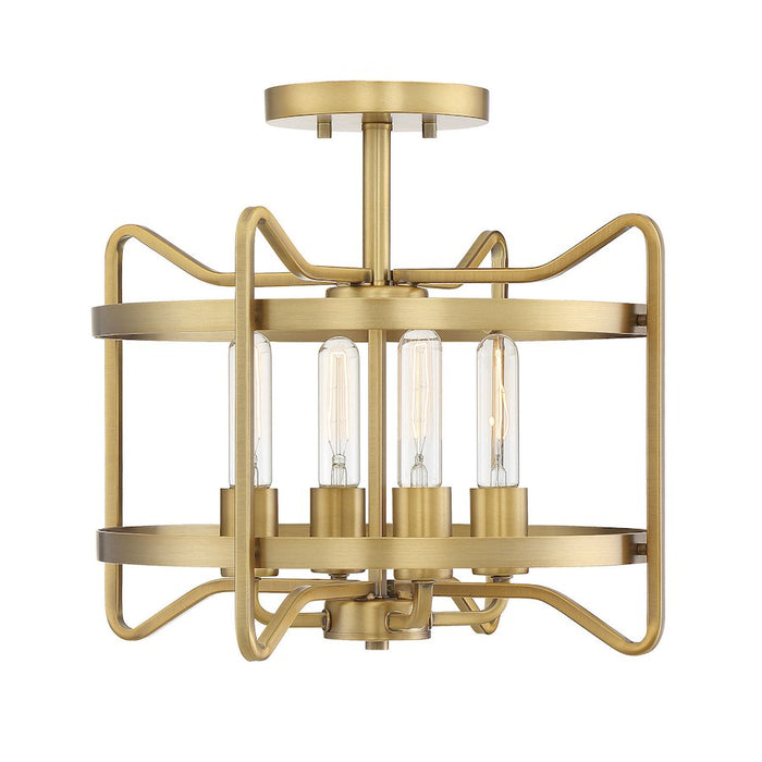 Savoy House Kent 4-Light Ceiling Light, Warm Brass