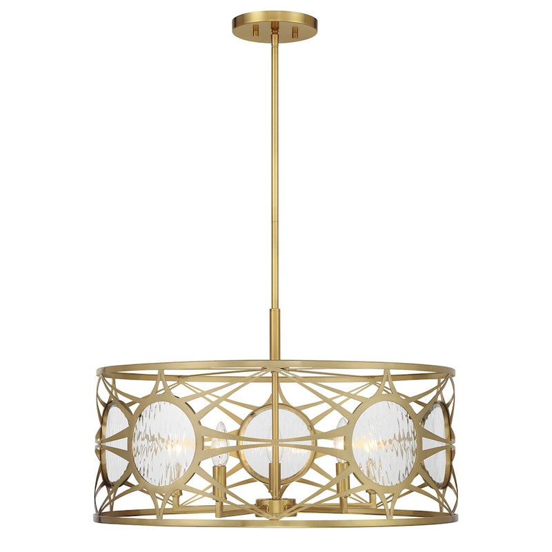 Savoy House Balfour 5Lt Convert Semi-Flush/Pendant, Brass/Water
