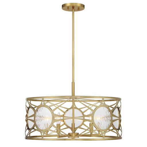 Savoy House Balfour 5Lt Convert Semi-Flush/Pendant, Brass/Water - 6-5065-5-322