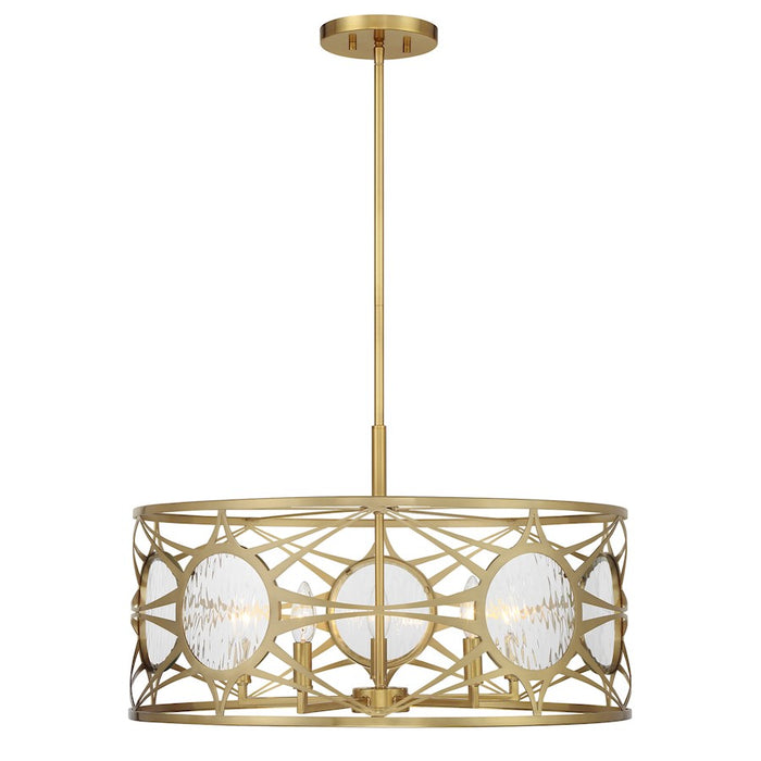 Savoy House Balfour 5Lt Convert Semi-Flush/Pendant, Brass/Water - 6-5065-5-322