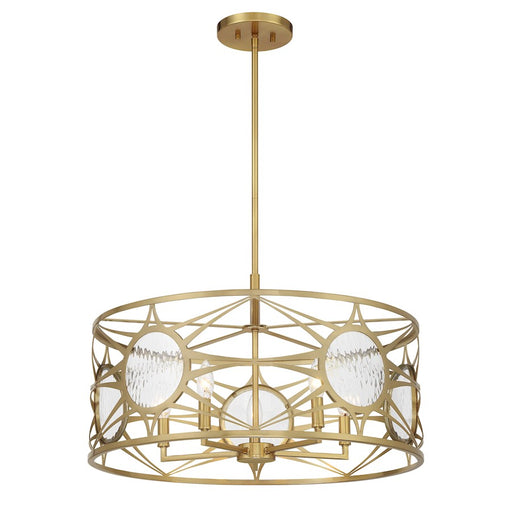 Savoy House Balfour 5Lt Convert Semi-Flush/Pendant, Brass/Water