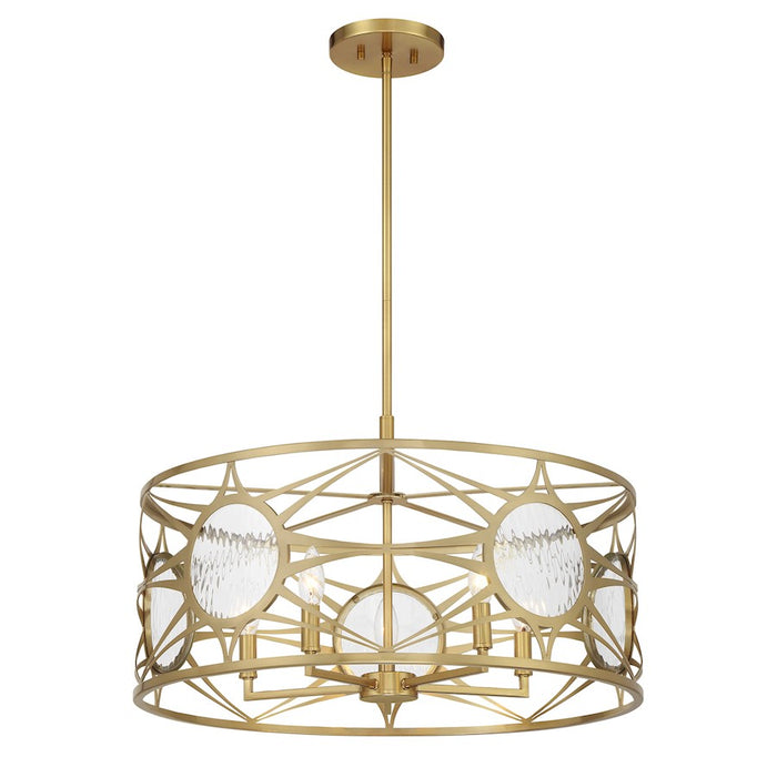 Savoy House Balfour 5Lt Convert Semi-Flush/Pendant, Brass/Water