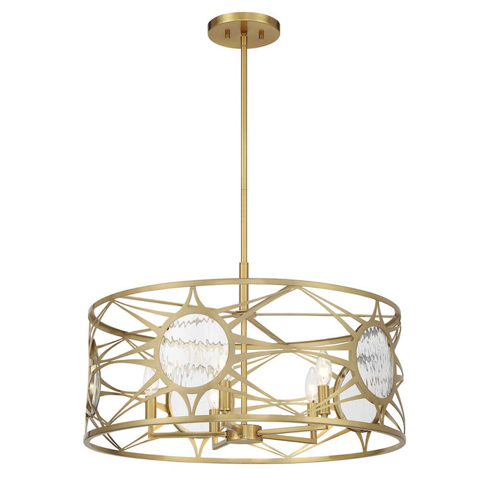 Savoy House Balfour 5Lt Convert Semi-Flush/Pendant, Brass/Water
