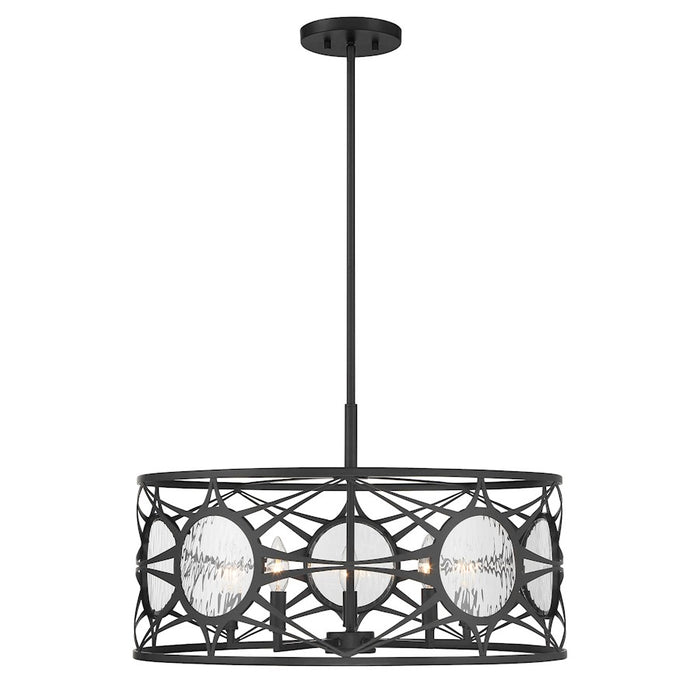 Savoy House Balfour 5Lt Convert Semi-Flush/Pendant, Black/Water - 6-5065-5-89