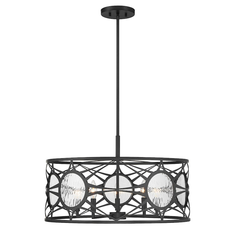 Savoy House Balfour 5Lt Convert Semi-Flush/Pendant, Black/Water