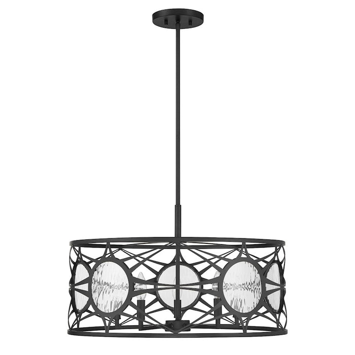 Savoy House Balfour 5Lt Convert Semi-Flush/Pendant, Black/Water
