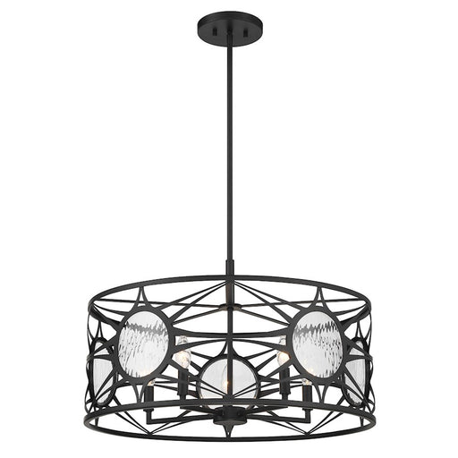 Savoy House Balfour 5Lt Convert Semi-Flush/Pendant, Black/Water