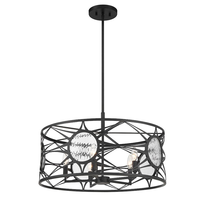 Savoy House Balfour 5Lt Convert Semi-Flush/Pendant, Black/Water