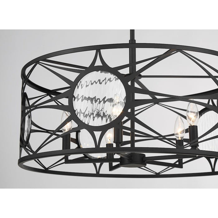 Savoy House Balfour 5Lt Convert Semi-Flush/Pendant, Black/Water