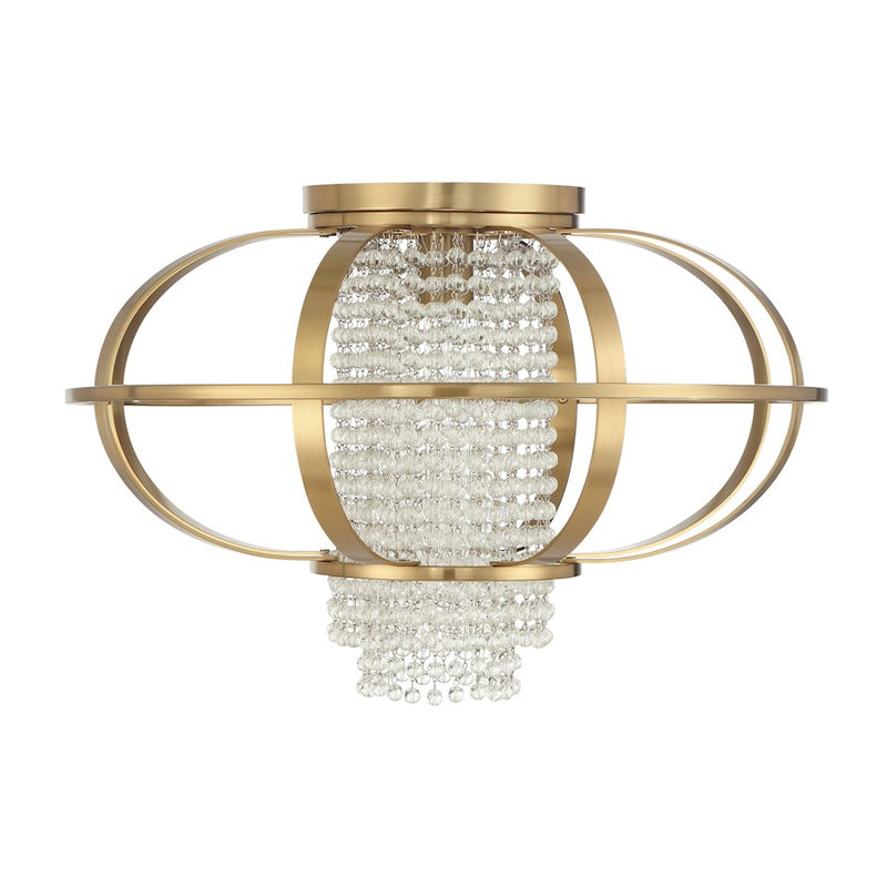 Savoy House Idlewild 1 Light Flush Mount, Warm Brass