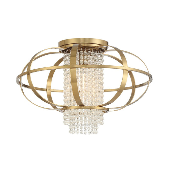 Savoy House Idlewild 1 Light Flush Mount, Warm Brass