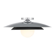 Savoy House Sherrer 1 Light Semi-Flush, Chrome/White Opal - 6-5564-1-11