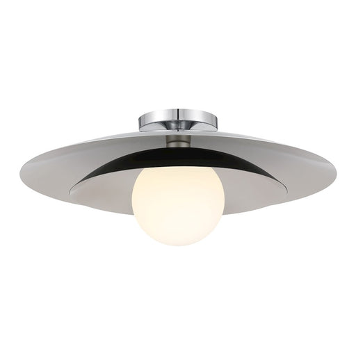 Savoy House Sherrer 1 Light Semi-Flush, Chrome/White Opal
