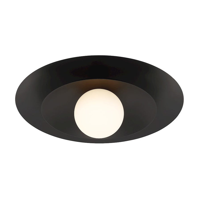 Savoy House Sherrer 1 Light Semi-Flush, Matte Black/White Opal