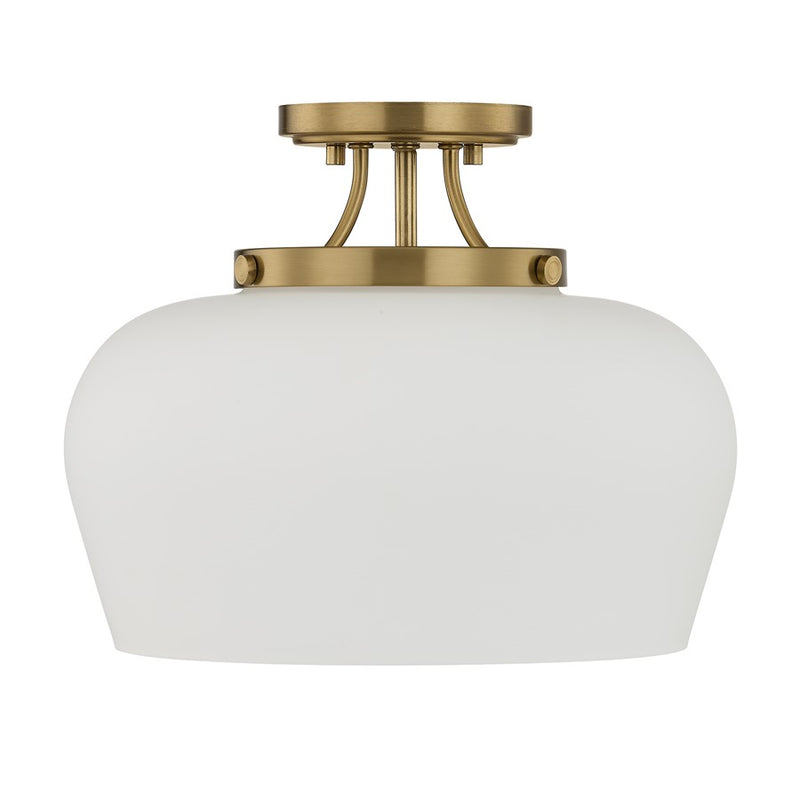 Savoy House Essentials Octave 3 Lt Semi-Flush, Satin Nickel/Opal