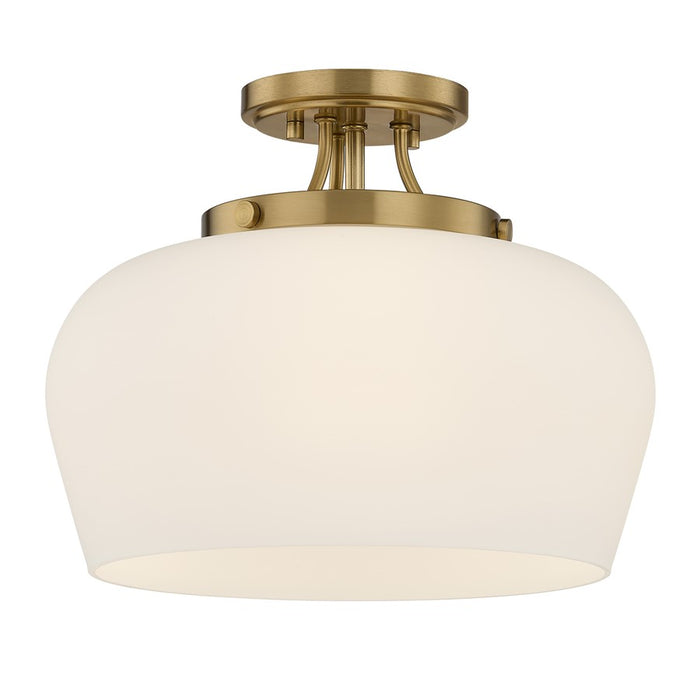 Savoy House Essentials Octave 3 Lt Semi-Flush, Satin Nickel/Opal