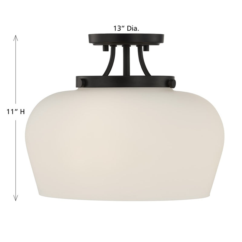 Savoy House Essentials Octave 3 Lt Semi-Flush, Satin Nickel