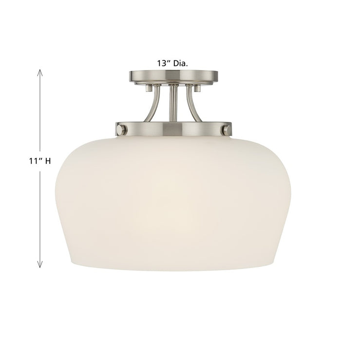 Savoy House Essentials Octave 3Lt Semi-Flush, Satin, Satin Nickel