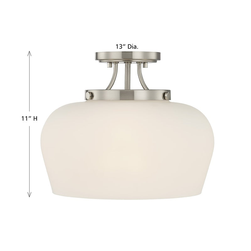 Savoy House Essentials Octave 3Lt Semi-Flush, Satin, Satin Nickel