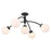 Savoy House Redfield 5 Light Semi-Flush, Black/White Strie