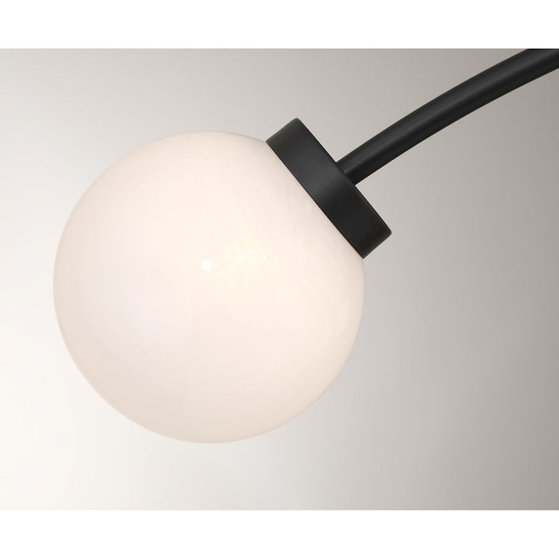 Savoy House Redfield 5 Light Semi-Flush, Black/White Strie