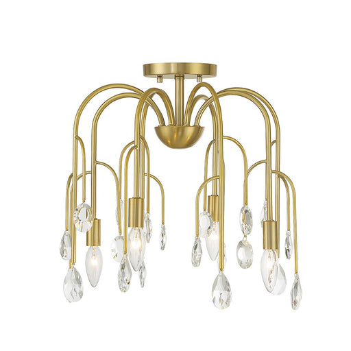 Savoy House Anholt 4Lt Convertible Semi-Flush or Pendant, Brass - 6-6684-4-127