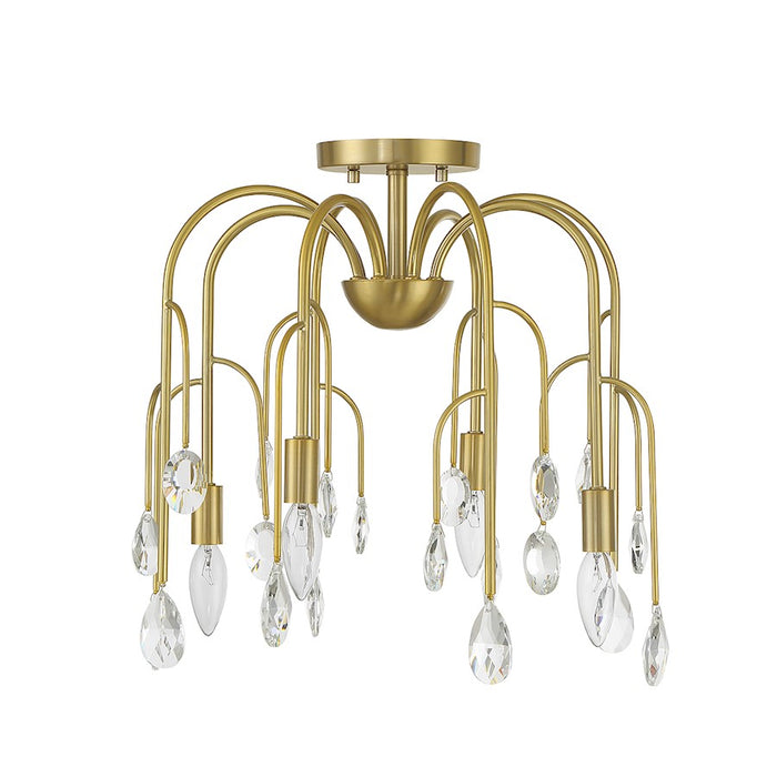 Savoy House Anholt 4Lt Convertible Semi-Flush Or Pendant, Brass