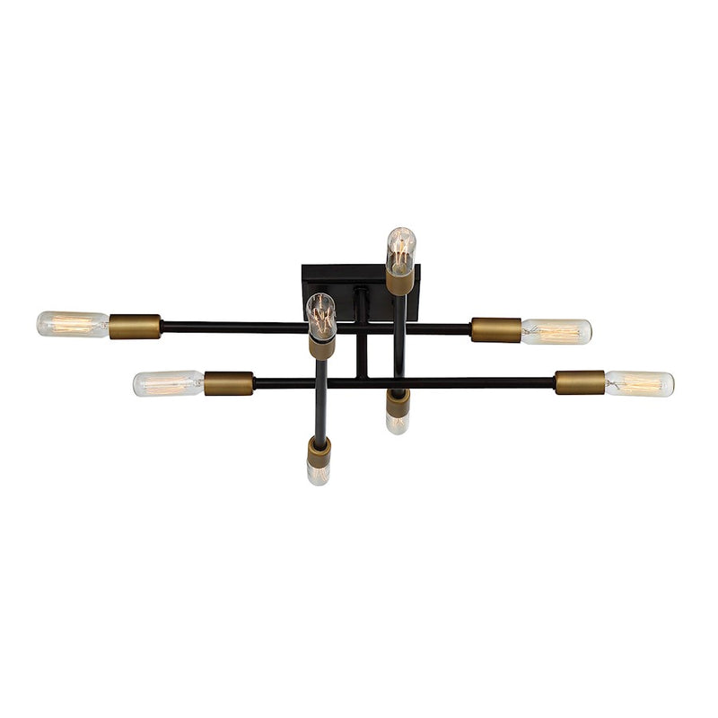 Savoy House Lyrique 8-Light Ceiling Light, Bronze/Brass Accents