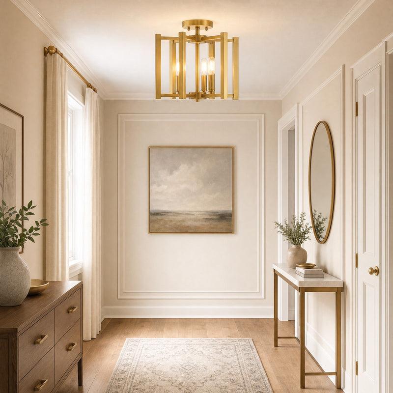Savoy House Benson 3-Light Ceiling Light, Warm Brass