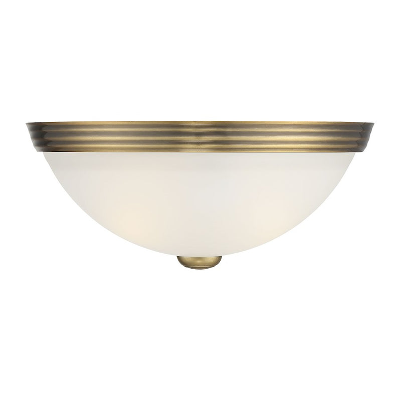 Savoy House 2-Light 11" Ceiling Light, Warm Brass