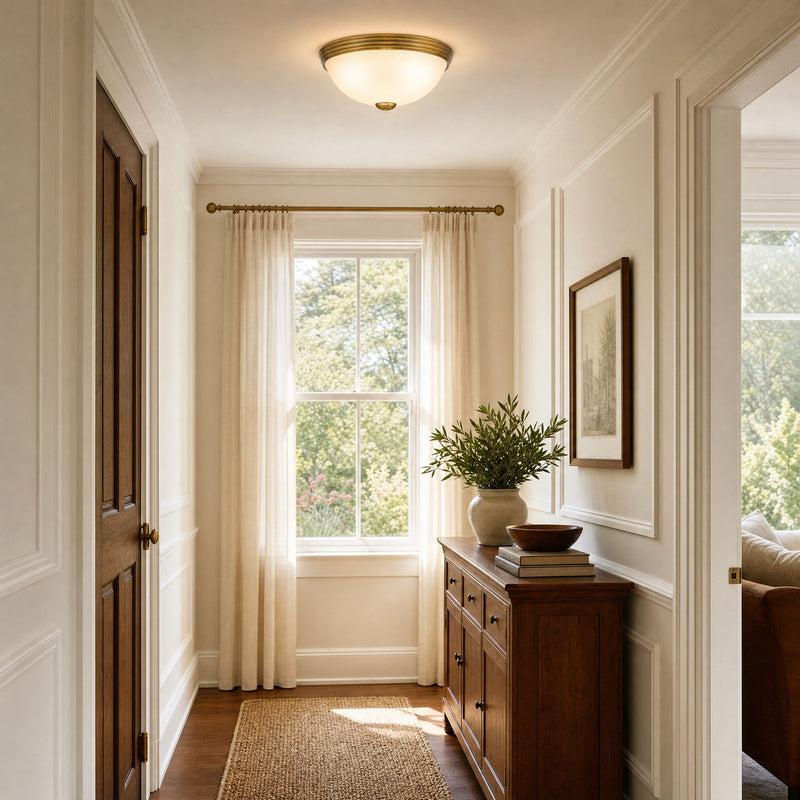 Savoy House 2-Light 11" Ceiling Light, Warm Brass