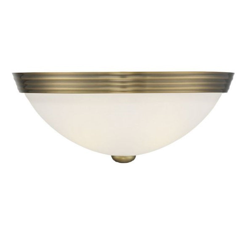 Savoy House 2-Light 13" Ceiling Light, Warm Brass