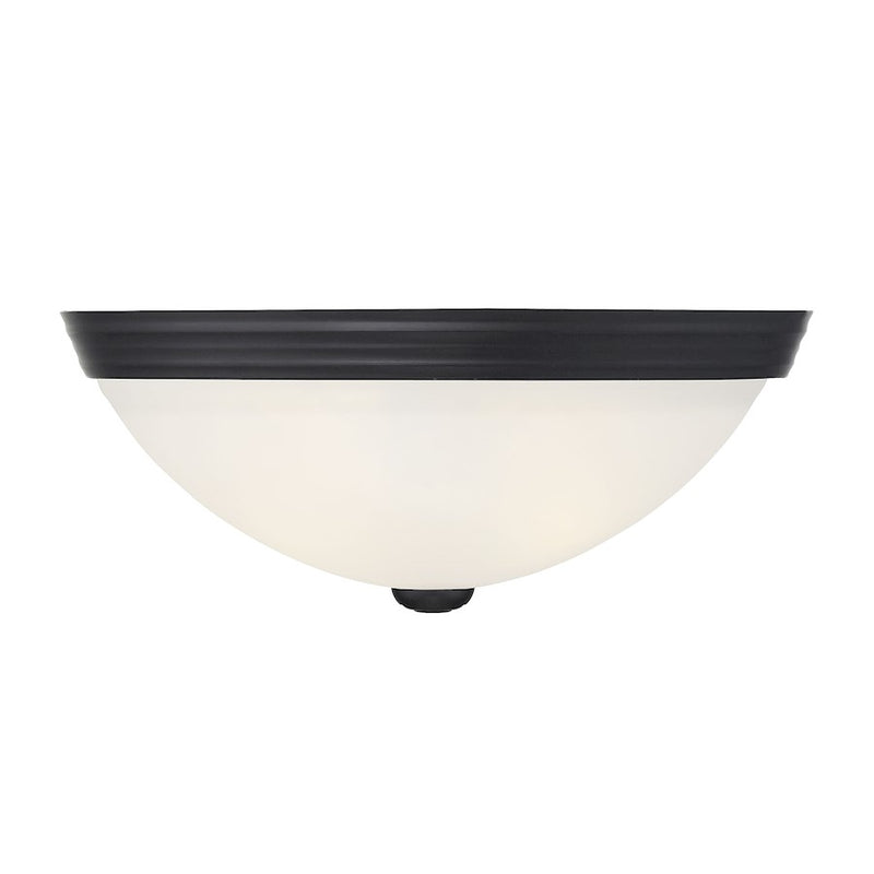 Savoy House 2-Light 13" Ceiling Light, Matte Black/Etched