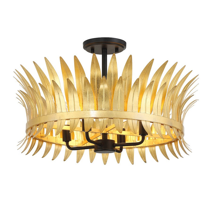 Savoy House Ensley 4 Light Semi-Flush, True Gold