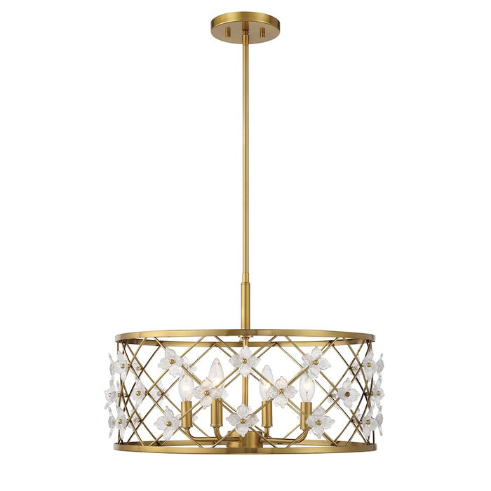 Savoy House Bailey 4 Light Convertible Semi-Flush/Pendant, Brass - 6-8410-4-322