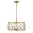 Savoy House Bailey 4 Light Convertible Semi-Flush/Pendant, Brass
