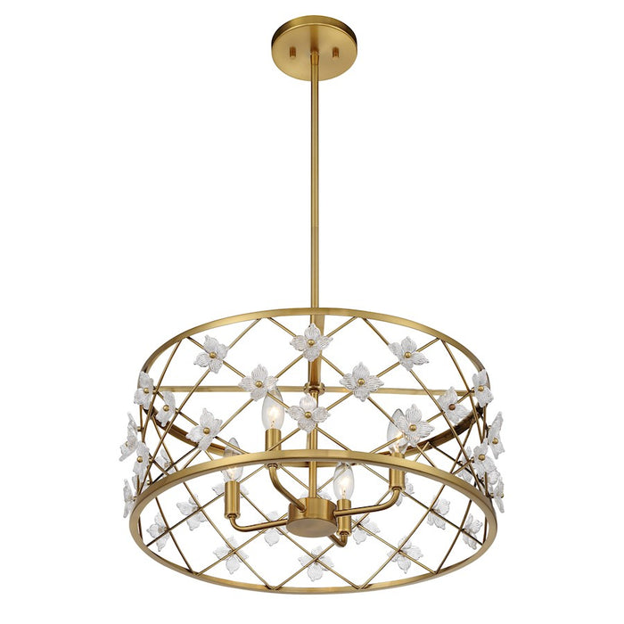Savoy House Bailey 4 Light Convertible Semi-Flush/Pendant, Brass