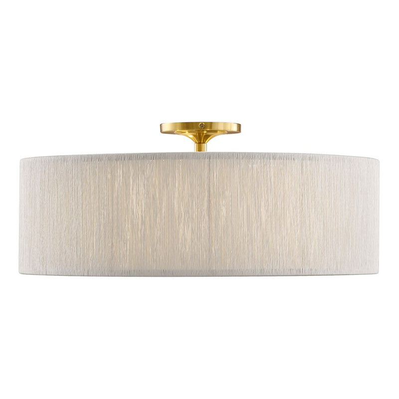Savoy House Maynard 4 Light Flush Mount, Warm Brass/White